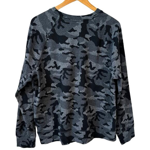 EXPRESS Men's Camouflage Crew Neck Pocket Pullover Sweatshirt Gray Large Casual - Picture 2 of 6